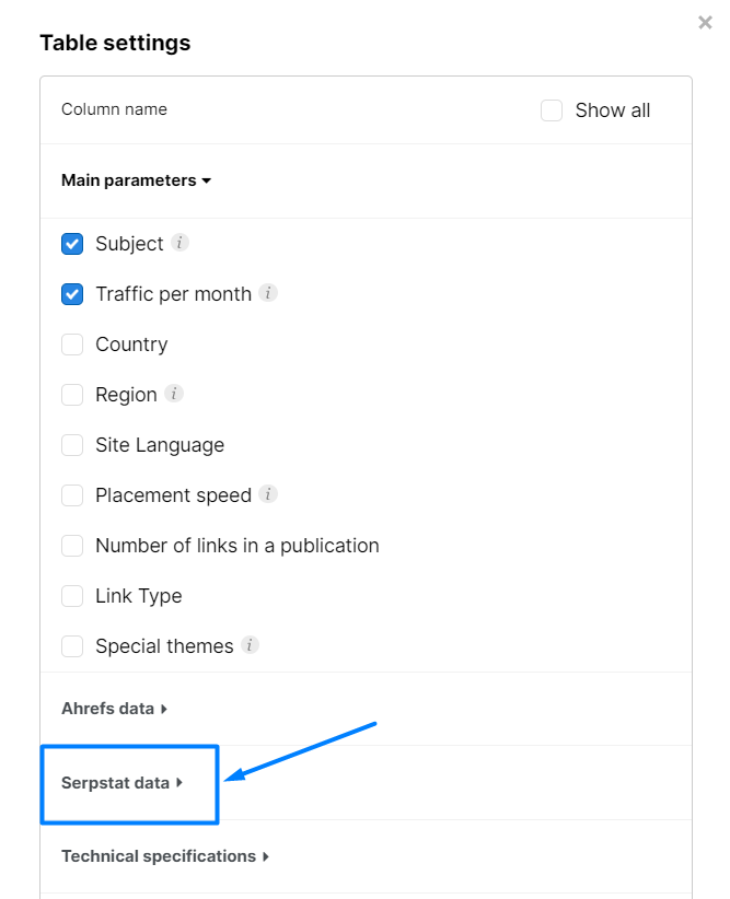 Collaborator integrated Serpstat metrics
